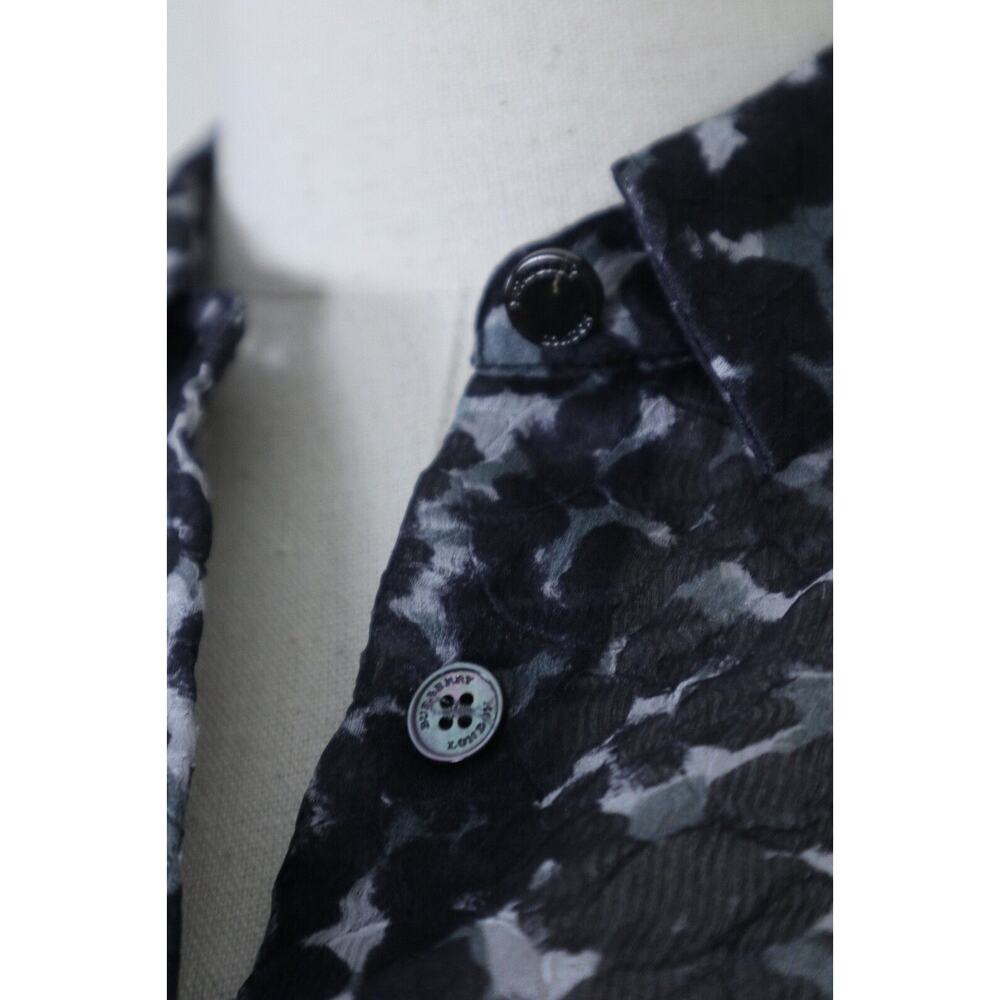 Burberry Size 6 Crushed Organza Button Down Blouse Abstract Animal Print - Picture 5 of 12